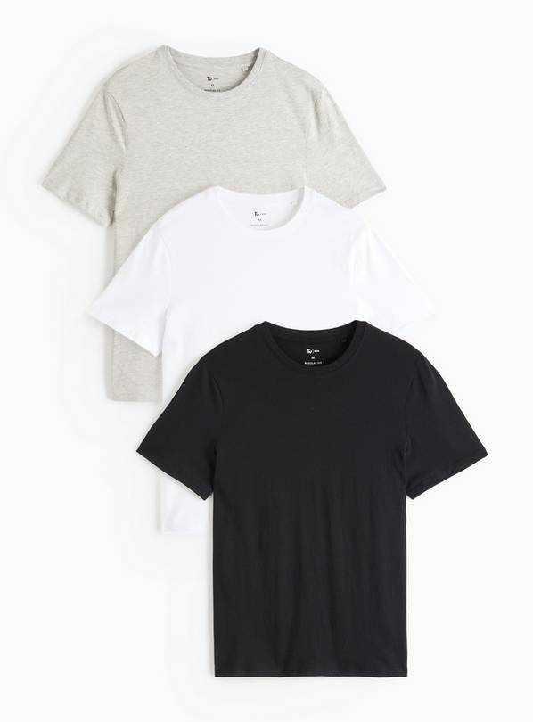 Plain Regular Fit T-Shirts 3 Pack L